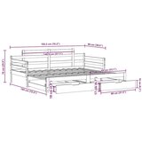 vidaXL Dnevni krevet na razvlačenje s ladicama bez madraca 90 x 190 cm | shoptok.hr