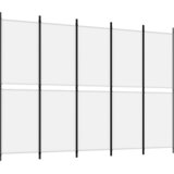 Sobna pregrada s 5 panela bijela 250 x 180 cm od tkanine | shoptok.hr