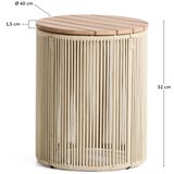 Kave Home Okrogla vrtna mizica z mizno ploščo iz akacije ø 40 cm Dandara – | Shoptok.si