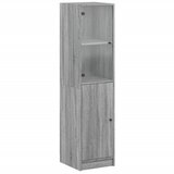 Furnova Visoka omara s steklenimi vrati siva sonoma 35x37x142 cm, (21954837) | Shoptok.si