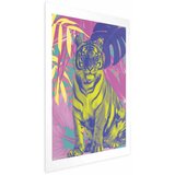  Plakat - Colorful Tiger - intense colors of a tiger surrounded by tropical plants 60x90 Bez okvira | shoptok.hr
