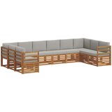  Sekcijska garnitura s jastukom 10 pcs Prirodna i svijetlo siva | Eponuda.com