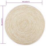  Ručno rađeni tepih od jute bijele i prirodne boje 90 cm | shoptok.hr