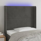  The Living Store LED posteljno vzglavje temno sivo 93x16x118/128 cm žamet - LED Vzglavje, (21441293) Cene