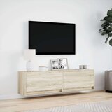 vidaXL Zidni TV ormarić s LED svjetlima boja hrasta sonome 140x31x38cm | shoptok.hr