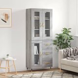The Living Store Visoka komoda siva sonoma 69,5x34x180 cm inženirski les - Visoka Omarica, (21837448) | Shoptok.si