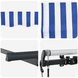  Skrovita tenda Plava i bijela 350 x 200 cm Poliester i aluminij | shoptok.hr