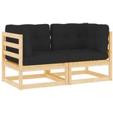 Maison Chic Vrtni kotni kavč - Zunanji kavč 2 kosa z blazinami trdna borovina, (22043939) | Shoptok.si