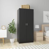 Furnova Garderobna omara črna 80x52x180 cm iverna plošča, (21930443) | Shoptok.si