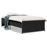  Okvir za krevet crni 100x200 cm konstruirano drvo i metal | shoptok.hr