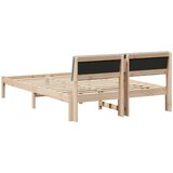  Kovinska posteljna konstrukcija Rjava in svetlo siva, (5000084098) | Shoptok.si