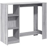 vidaXL Barska miza s policami siva sonoma 124x46x103,5 cm inž. les | Shoptok.si
