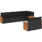 vidaXL 8-dijelni set vrtnih sofa od poliratana s jastucima crni | shoptok.hr