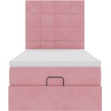 vidaXL Otomanski posteljni okvir z vzmetnicami roza 80x200cm žamet | Shoptok.si
