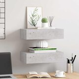  Zidne police s ladicom 2 kom boja betona 40 x 23,5 x 10 cm MDF | Eponuda.com