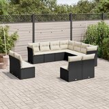 vidaXL 11-dijelni set vrtnih sofa od poliratana s jastucima crni | shoptok.hr