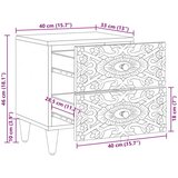  Noćni ormar Smeđa 40 x 33 5 x 46 cm Čvrsto drvo manga | shoptok.hr