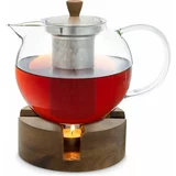 Klarstein Glaswerk Sencha, dizajnerski čajnik, s drvenim grijačem Glaswerk Oolong, 1,3 l, umjetno cjedilo