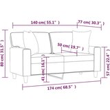  Kavč dvosed z okrasnimi blazinami siv 140 cm umetno u | Shoptok.si