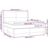  Krevet s oprugama i madracem plavi 160x200 cm od tkanine | shoptok.hr