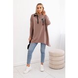 Kesi Oversize sweatshirt with mocha asymmetrical sides | shoptok.hr