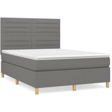 Maison Chic Box spring postelja - Vzmetna postelja z vzmetnico temno siva 140x200 cm blago SL8073, (21901433) | Shoptok.si