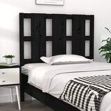  Uzglavlje za krevet crni 105,5 x 4 x 100 cm od masivne borovine | shoptok.hr