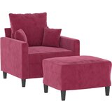  Fotelja s tabureom crvena boja vina 60 cm baršunasta | Eponuda.com