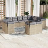 Maison Chic Seti vrtnega pohištva - Vrtna garnitura - Vrtni pohištvo set 12-delna z blazinami bež poli ratan, (21816233) | Shoptok.si