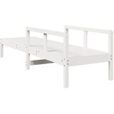  Ležaljka za sunčanje bijela 199,5x62x55 cm od masivne borovine | shoptok.hr