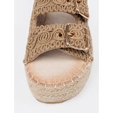 SEASTAR Beige braided slippers on a platform with buckles | Shoptok.si