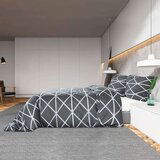  Set posteljine za poplun sivi 260 x 240 cm pamučni | shoptok.hr
