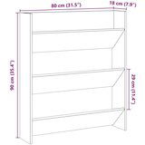 vidaXL Zidni ormarić za cipele staro drvo 80x18x90cm konstruirano drvo | shoptok.hr