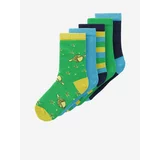 name it Set of five pairs of children's socks in blue and green Vagn - Girls