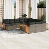 vidaXL 13-dijelni set vrtnih sofa od poliratana s jastucima sivi | shoptok.hr