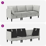  Set namještaja za dnevni boravak 3 pcs Svjetlosiva Tkanina | shoptok.hr