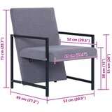  Fotelja od tkanine svjetlosiva | shoptok.hr