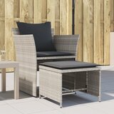 Maison Chic Vrtni Stoli - Stol za vrt s stolčkom za noge svetlo siv poli ratan JS710, (21879049) | Shoptok.si