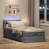  Otomanski okvir kreveta s madraca tamnosivi 90x190cm tkanine | shoptok.hr