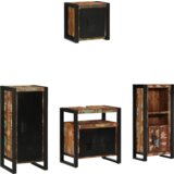 vidaXL Set namještaja za kupaonicu 4 pcs Čvrsto reciklirano drvo | shoptok.hr