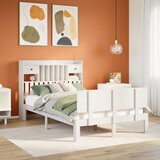 vidaXL Krevet s regalom z knjige bez madraca bijeli 135x190cm borovina Cijene