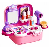  Portable 2-in-1 Beauty Set with Case, Mirror, Cosmetics, and Accessories, Pink | shoptok.hr