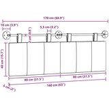  Držeće uzglavlje Zidne Prugasti Plava 170 x 55 x 5 cm tkanina - Plava 160 cm bez LED | shoptok.hr