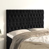  Uzglavlje crno 160x7x118/128 cm baršunasto | shoptok.hr