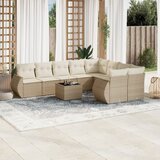 vidaXL 10-dijelni set vrtnih sofa s jastucima bež od poliratana | shoptok.hr