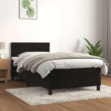 Box spring postelja z vzmetnico črna 90x200 cm žamet, (20896205) Cene