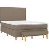  Krevet s oprugama i madracem smeđesivi 140 x 190 cm od tkanine | shoptok.hr