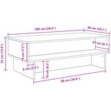 Kava Stol Bijelo 100 x 46 x 35 cm Konstruirano drvo | shoptok.hr