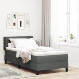 vidaXL Tamno sivi krevet s kutijom opruga 80x200 cm, Podesivo uzglavlje tamno sivo 80 cm | shoptok.hr