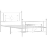 Metalni okvir kreveta uzglavlje i podnožje bijeli 107x203 cm | shoptok.hr